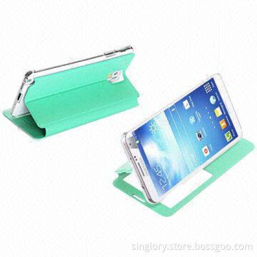 Leather Mobile Phone Case for Samsung Galaxy Note 3 N9000, with Visible Window and Stand Function